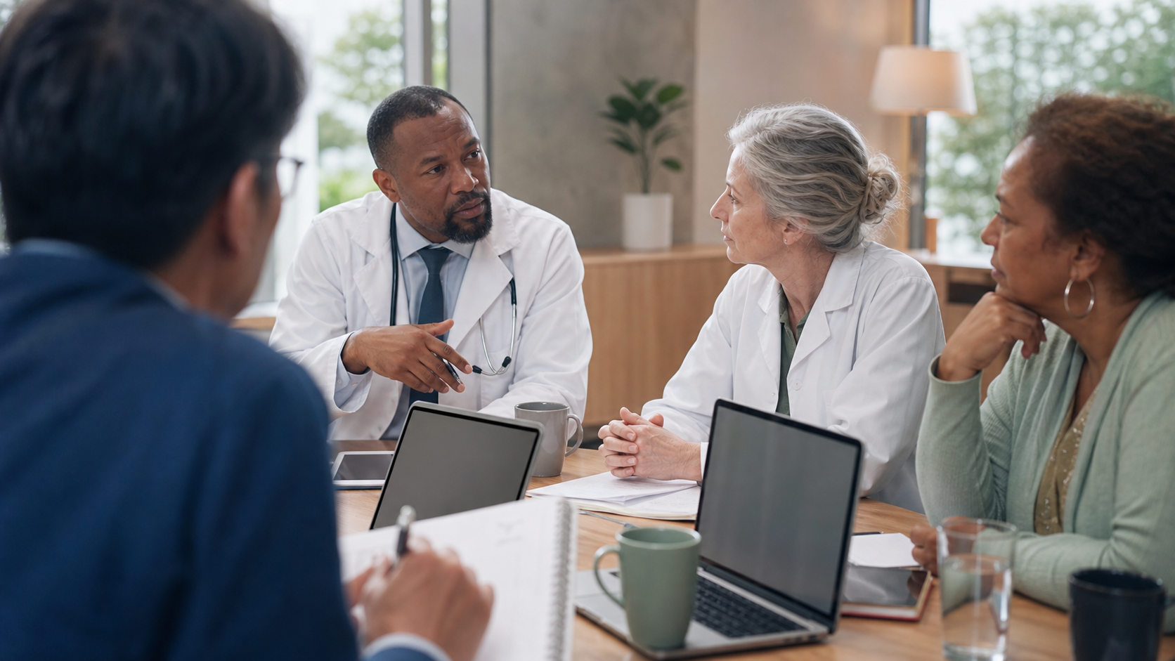 Healthcare leaders discussing a preventive-health partnership